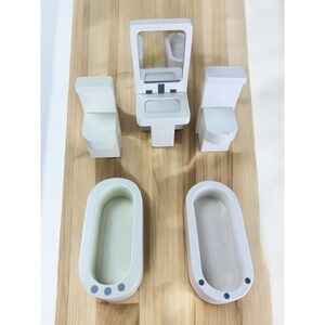 Pottery Barn Kids Dollhouse Furniture Lot – Bathroom, Living Room & Kitchen